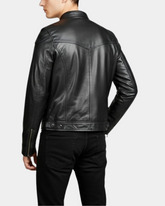 Mens Biker Soft Casual Leather Jacket Nova Black